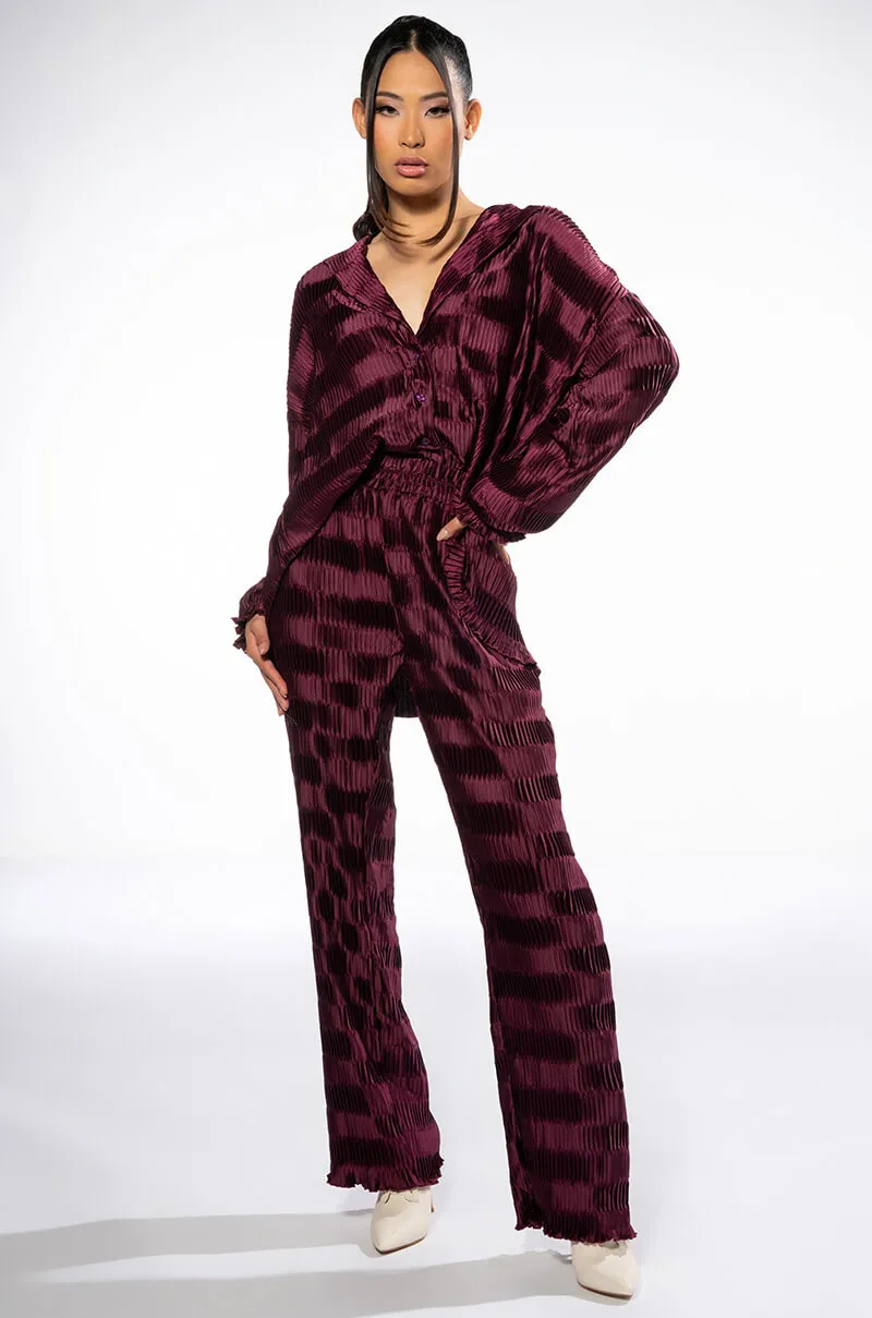 CRINKLE SATIN LONG SLEEVE BUTTON DOWN BLOUSE sold by AKIRA product image thumbnail 2