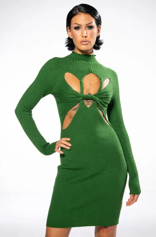 STORYTELLER TWIST FRONT DETAIL MINI DRESS sold by AKIRA