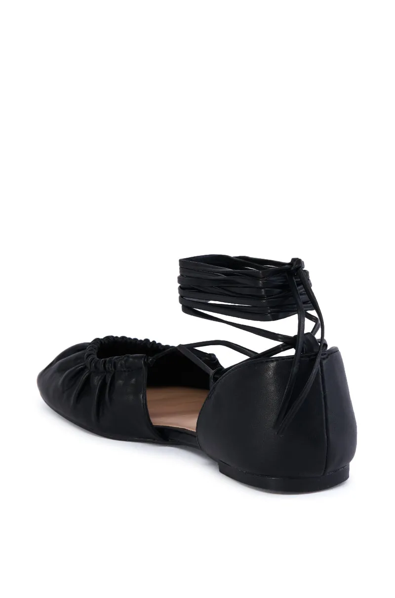 AZALEA WANG BEAUTIMOUS BLACK LACE UP BALLET FLAT sold by AKIRA product image thumbnail 4