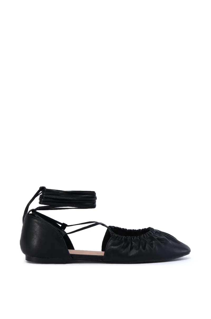 AZALEA WANG BEAUTIMOUS BLACK LACE UP BALLET FLAT sold by AKIRA product image thumbnail 2