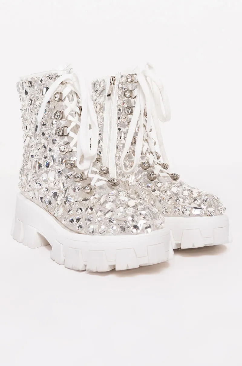 AZALEA WANG THIN ICE FLATFORM BOOTIE IN GLASS sold by AKIRA product image thumbnail 5