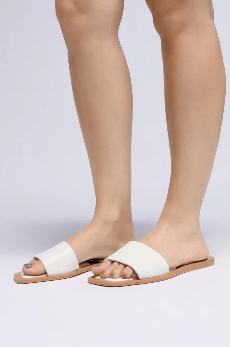 AZALEA WANG CELESTIN WHITE FLAT SANDAL sold by AKIRA
