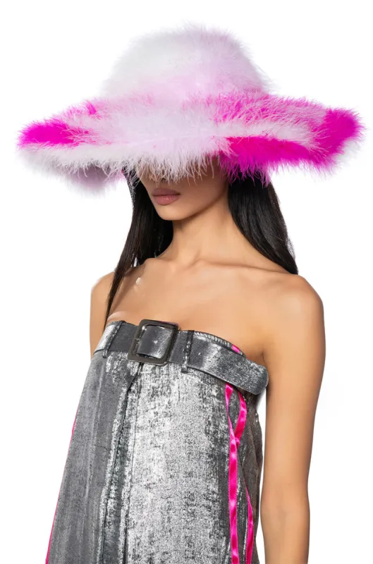 KEKE GENUINE FEATHER WIDE BRIM HAT sold by AKIRA