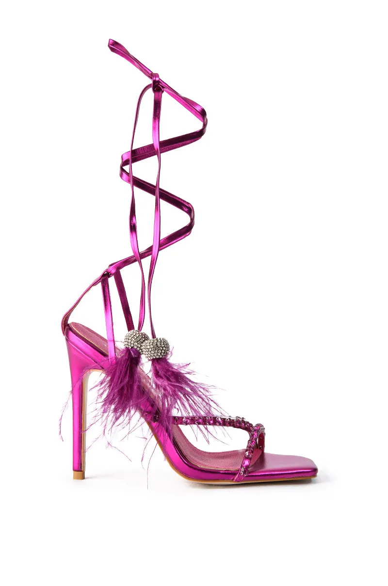 AZALEA WANG MISSY STILETTO METALLIC SANDAL IN FUCHSIA sold by AKIRA product image thumbnail 2