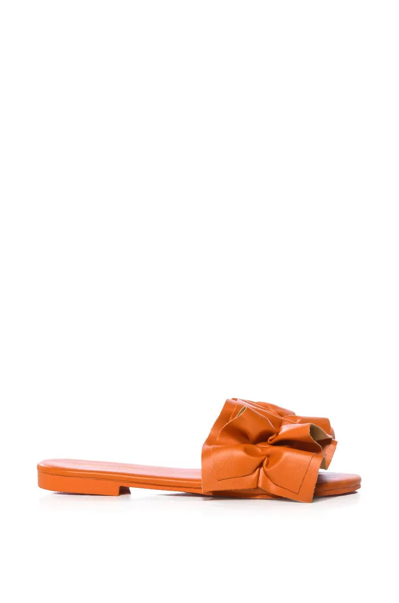 JILL FLAT PU SANDAL IN ORANGE sold by AKIRA product image thumbnail 4