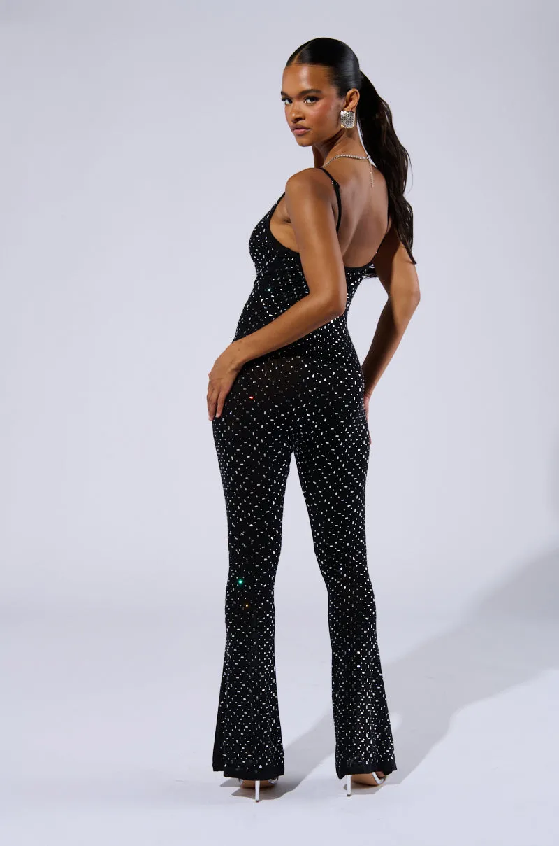 SABRINA RHINESTONE MESH JUMPSUIT sold by AKIRA product image thumbnail 5