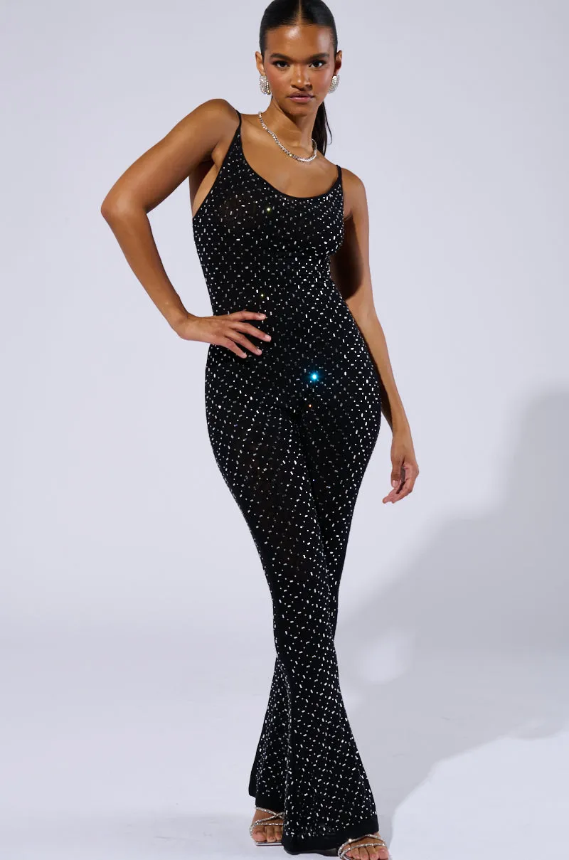 SABRINA RHINESTONE MESH JUMPSUIT sold by AKIRA product image thumbnail 2
