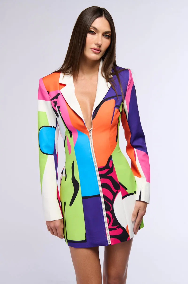 ART DECO PRINTED BLAZER MINI DRESS sold by AKIRA product image thumbnail 2