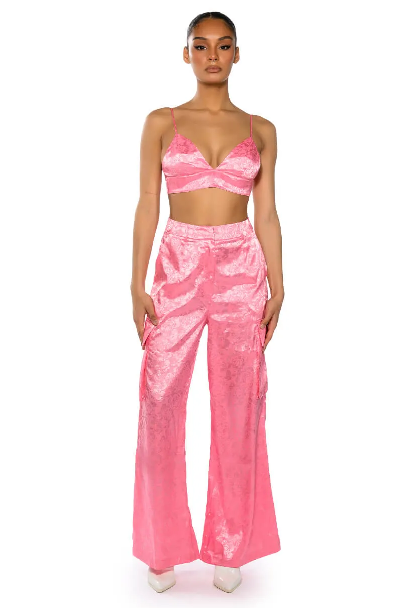 DAYDREAM SATIN FLORAL TROUSER sold by AKIRA product image thumbnail 3