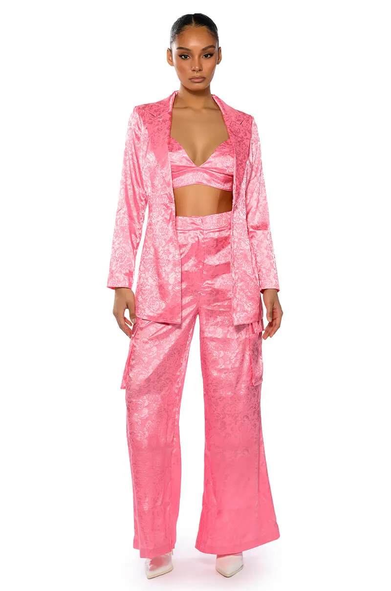 DAYDREAM SATIN FLORAL TROUSER sold by AKIRA product image thumbnail 4