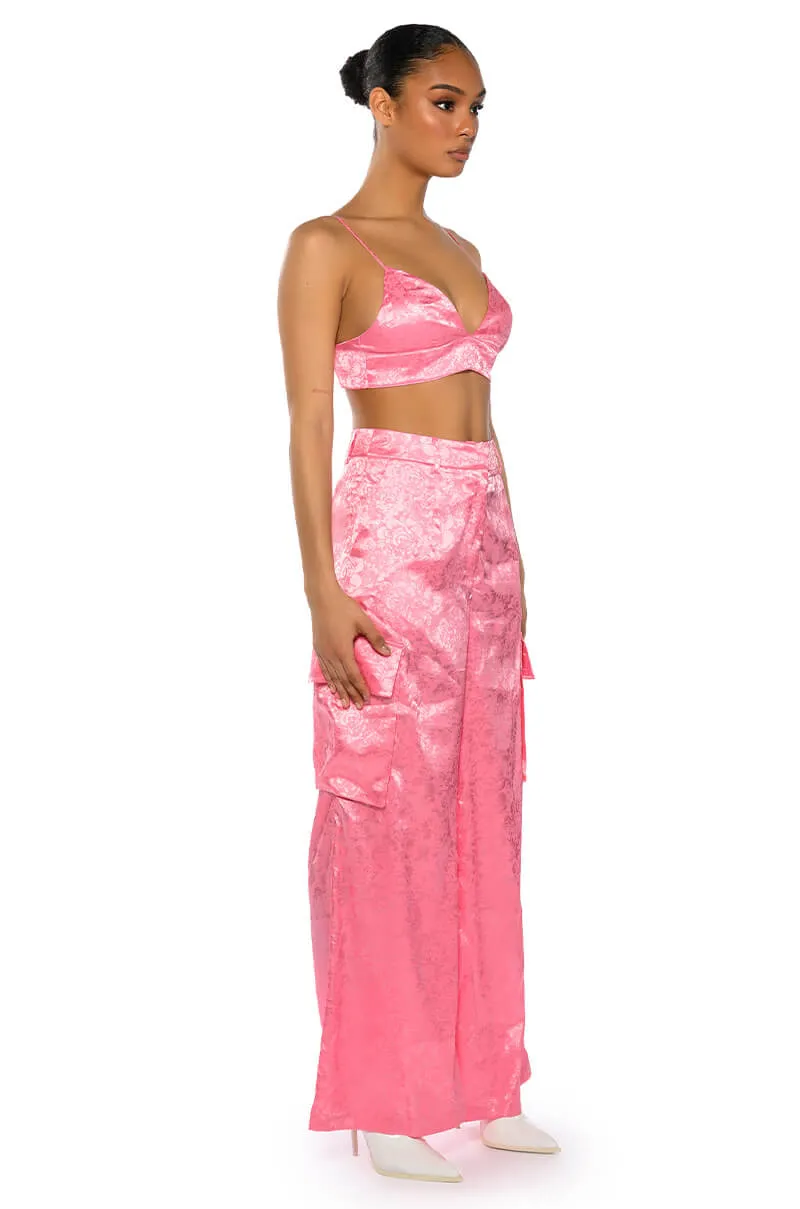 DAYDREAM SATIN FLORAL TROUSER sold by AKIRA product image thumbnail 5