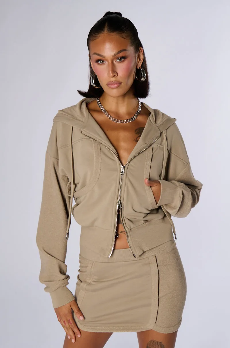 TOO GOOD FOR YOU ZIP UP SWEATSHIRT sold by AKIRA product image thumbnail 2