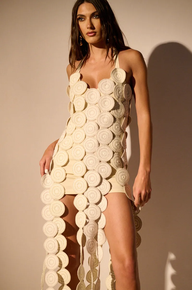 IBIZA DREAMIN TEXTURED MIDI DRESS sold by AKIRA