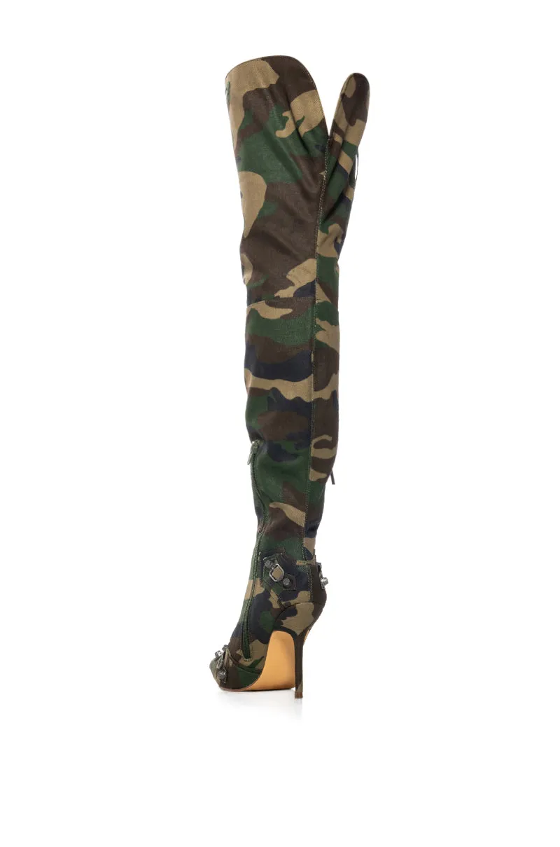 BEXIE CAMO THIGH HIGH STILETTO BOOT sold by AKIRA product image thumbnail 4