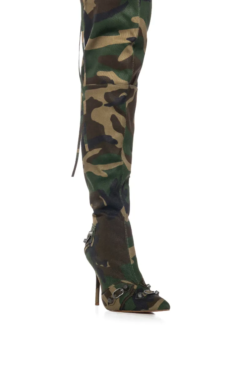 BEXIE CAMO THIGH HIGH STILETTO BOOT sold by AKIRA product image thumbnail 5
