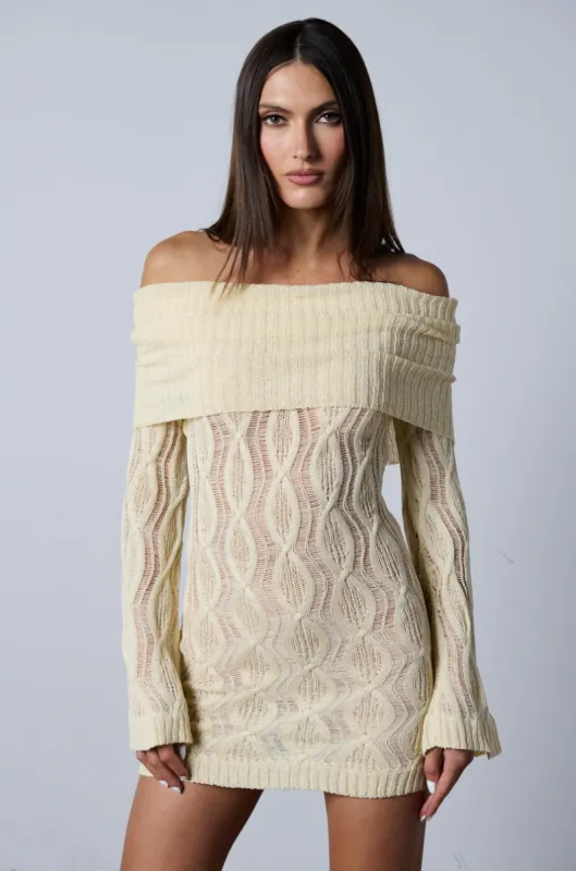 ORDINARY WOMAN LONG SLEEVE OFF THE SHOULDER MINI DRESS sold by AKIRA