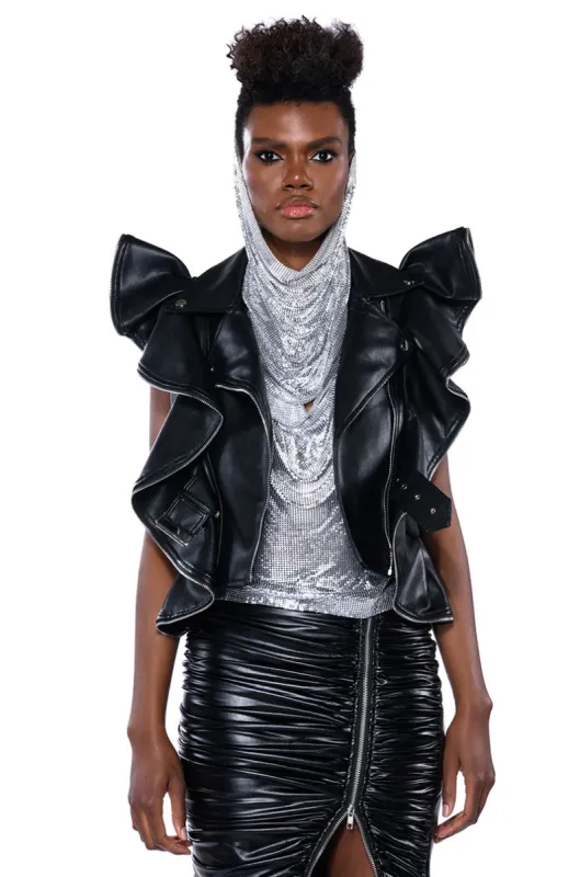 RIPPLE PU VEST sold by AKIRA