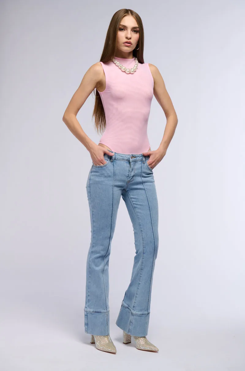 PAXTON SLEEVELESS MESH BODYSUIT IN LIGHT PINK sold by AKIRA product image thumbnail 5