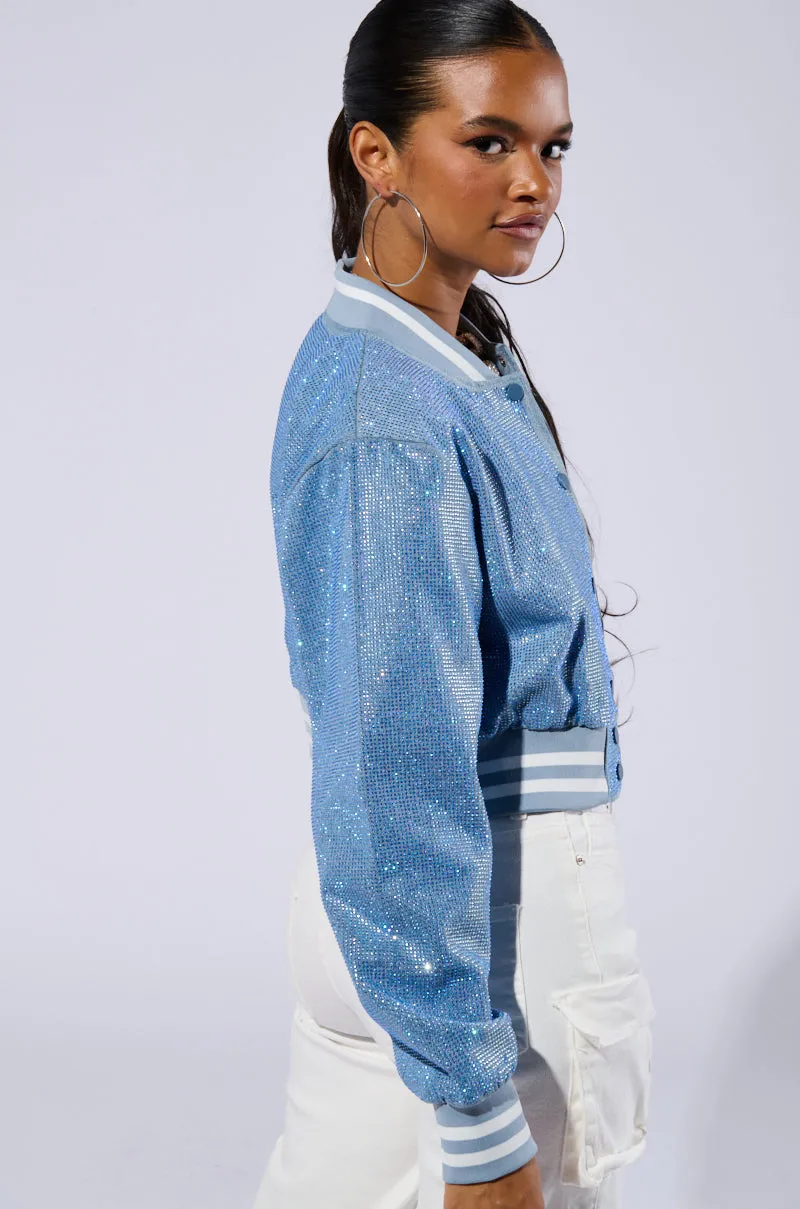 HARLEY EMBELLISHED DENIM BOMBER sold by AKIRA product image thumbnail 5