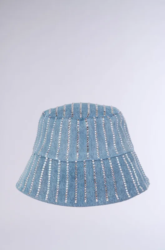 EXTRA LUXE DENIM BUCKET HAT sold by AKIRA