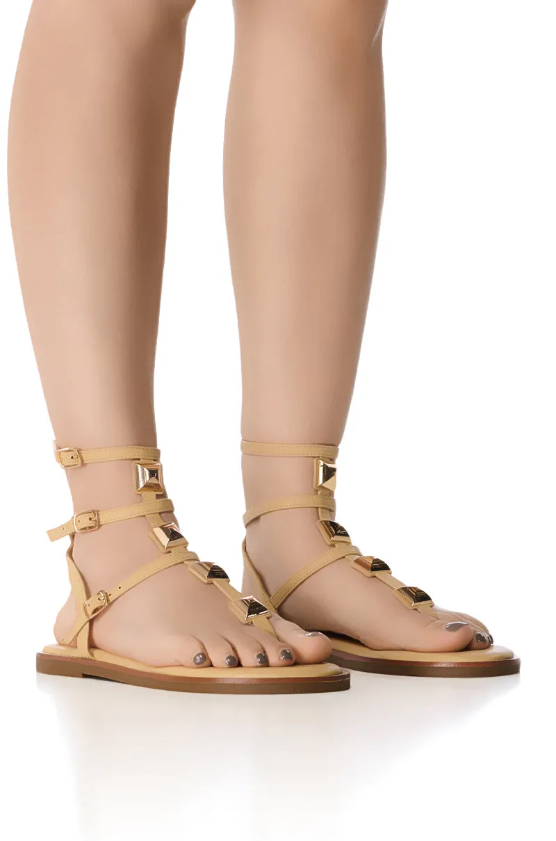 AZALEA WANG GINGKO NUDE GLADIATOR SANDAL sold by AKIRA