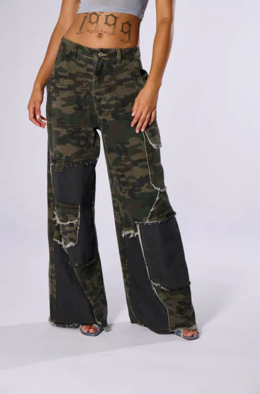 MORE TIME FOR FUN CAMO PANT sold by AKIRA
