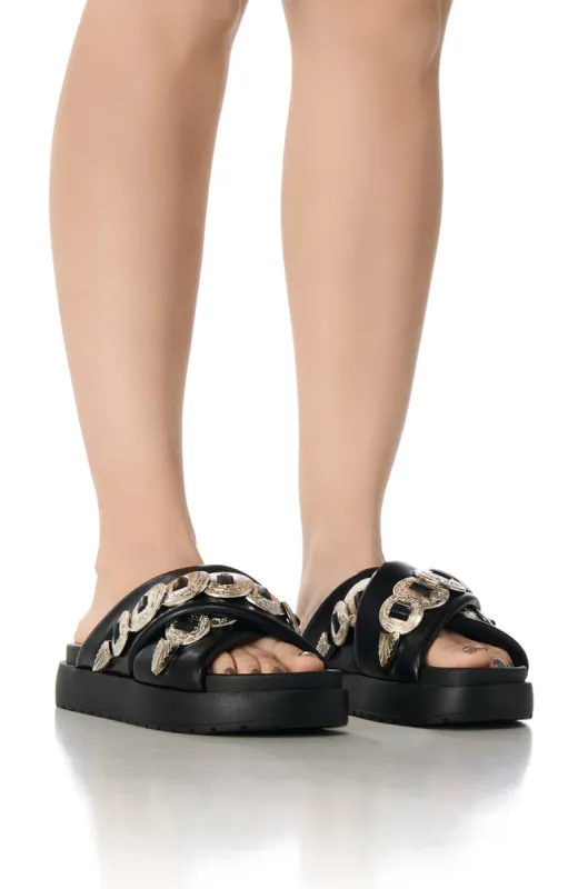 AZALEA WANG HUEY BLACK SANDAL sold by AKIRA