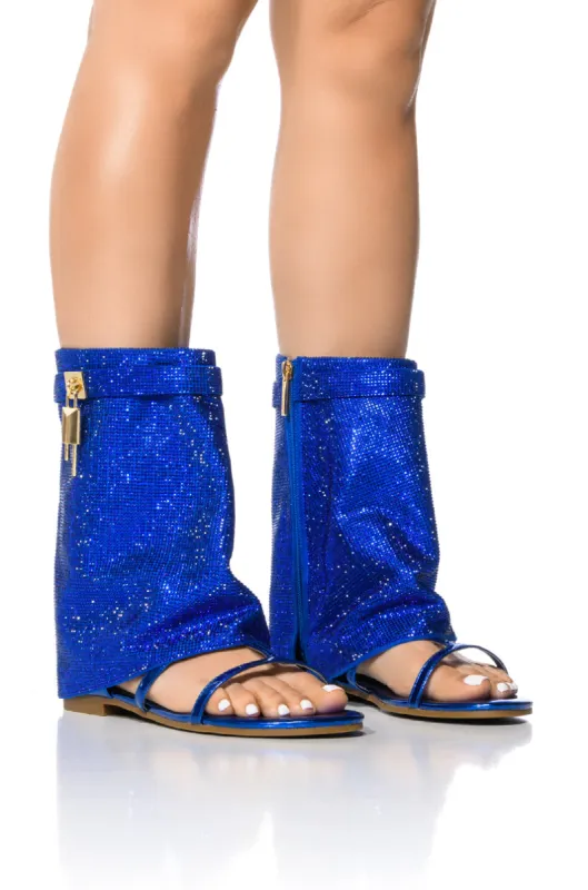 CAPE ROBBIN SHES DIFFERENT RHINESTONE SHEATH SANDAL IN BLUE sold by AKIRA
