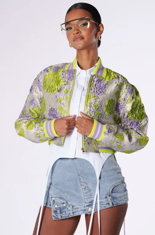 KYLA BROCADE BOMBER sold by AKIRA