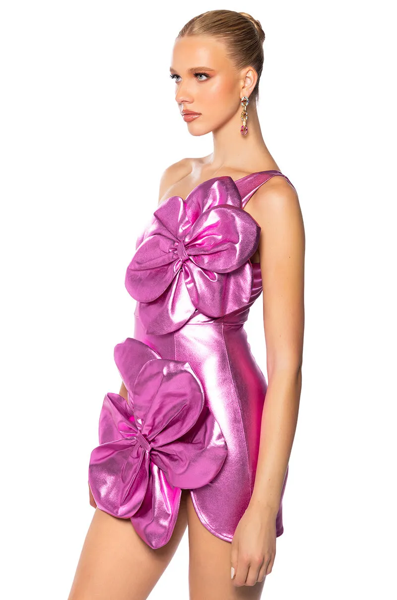 IT GIRL FLORAL DETAIL ONE SHOULDER MINI DRESS sold by AKIRA product image thumbnail 2