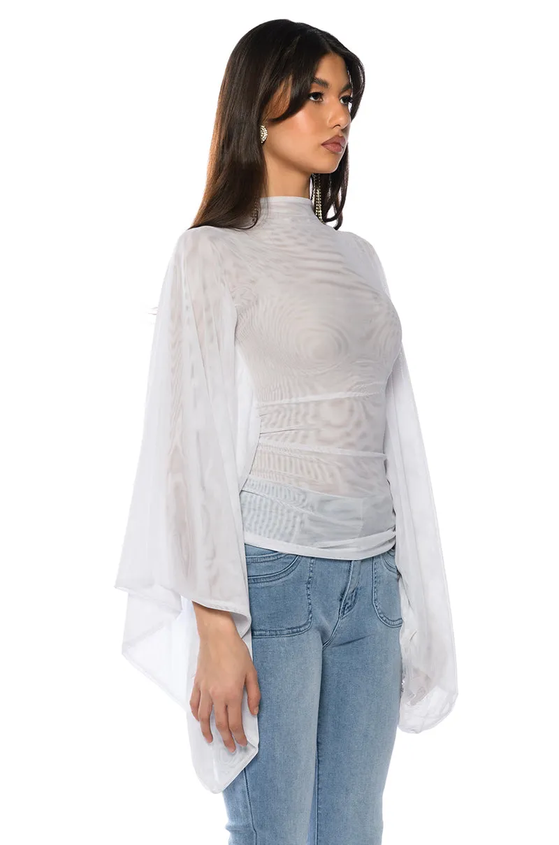 ADORE BELL SLEEVE MESH TOP sold by AKIRA product image thumbnail 2