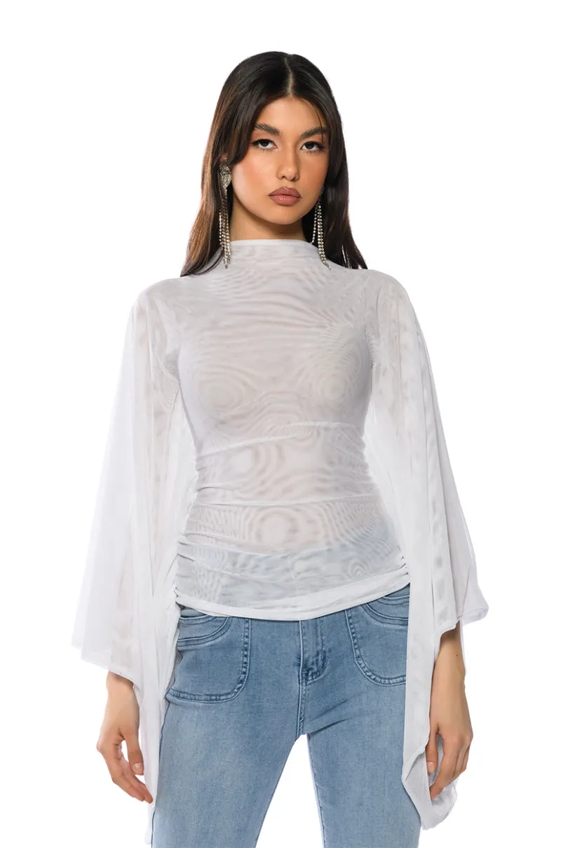 ADORE BELL SLEEVE MESH TOP sold by AKIRA product image thumbnail 4