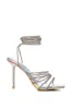 AZALEA WANG STATION SEXY TIE UP STILETTO SANDAL IN SILVER sold by AKIRA