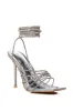 AZALEA WANG STATION SEXY TIE UP STILETTO SANDAL IN SILVER sold by AKIRA