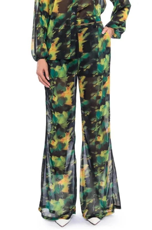 ESCAPE THE ORDINARY PRINTED FLARE TROUSER sold by AKIRA