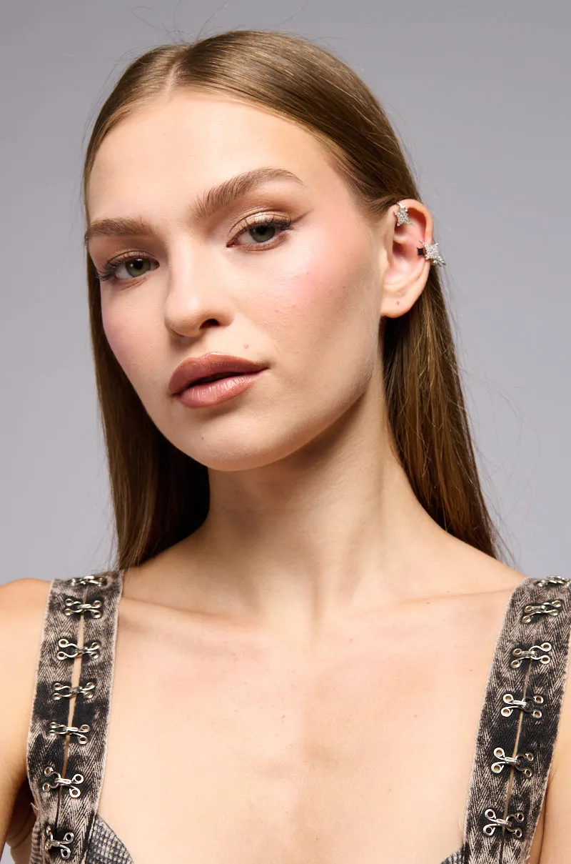 THE BRIGHTEST STAR EAR CUFF IN SILVER sold by AKIRA product image thumbnail 4