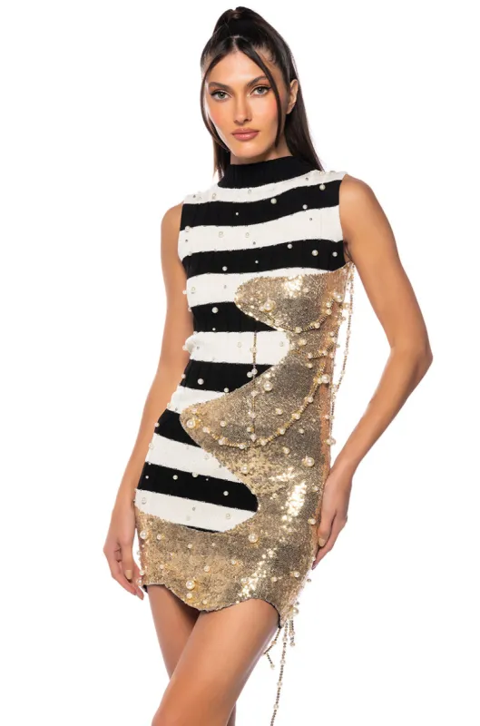 UNLIKE THE OTHERS EMBELLISHED KNIT MINI DRESS sold by AKIRA