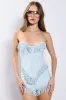 BACK TO YOU DENIM CORSET WITH FRINGE sold by AKIRA