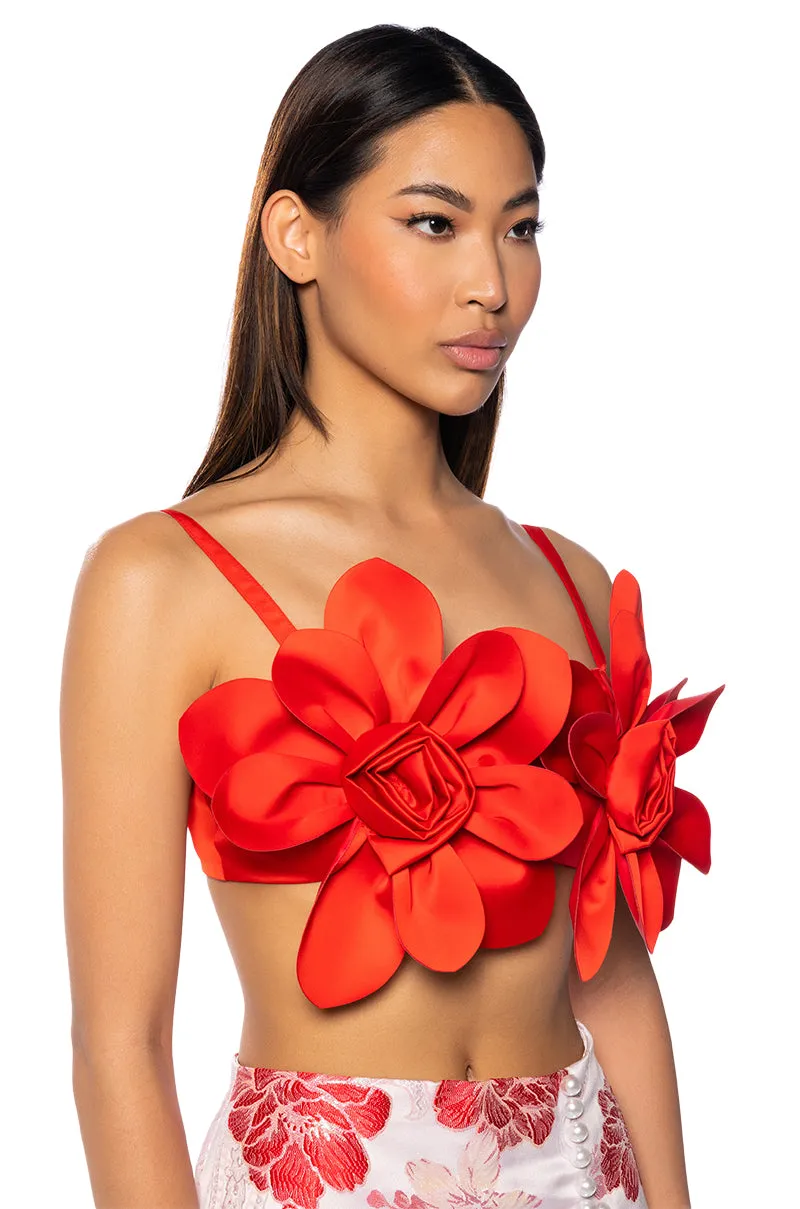 BLOSSOM FLORAL BRALETTE IN RED sold by AKIRA product image thumbnail 2