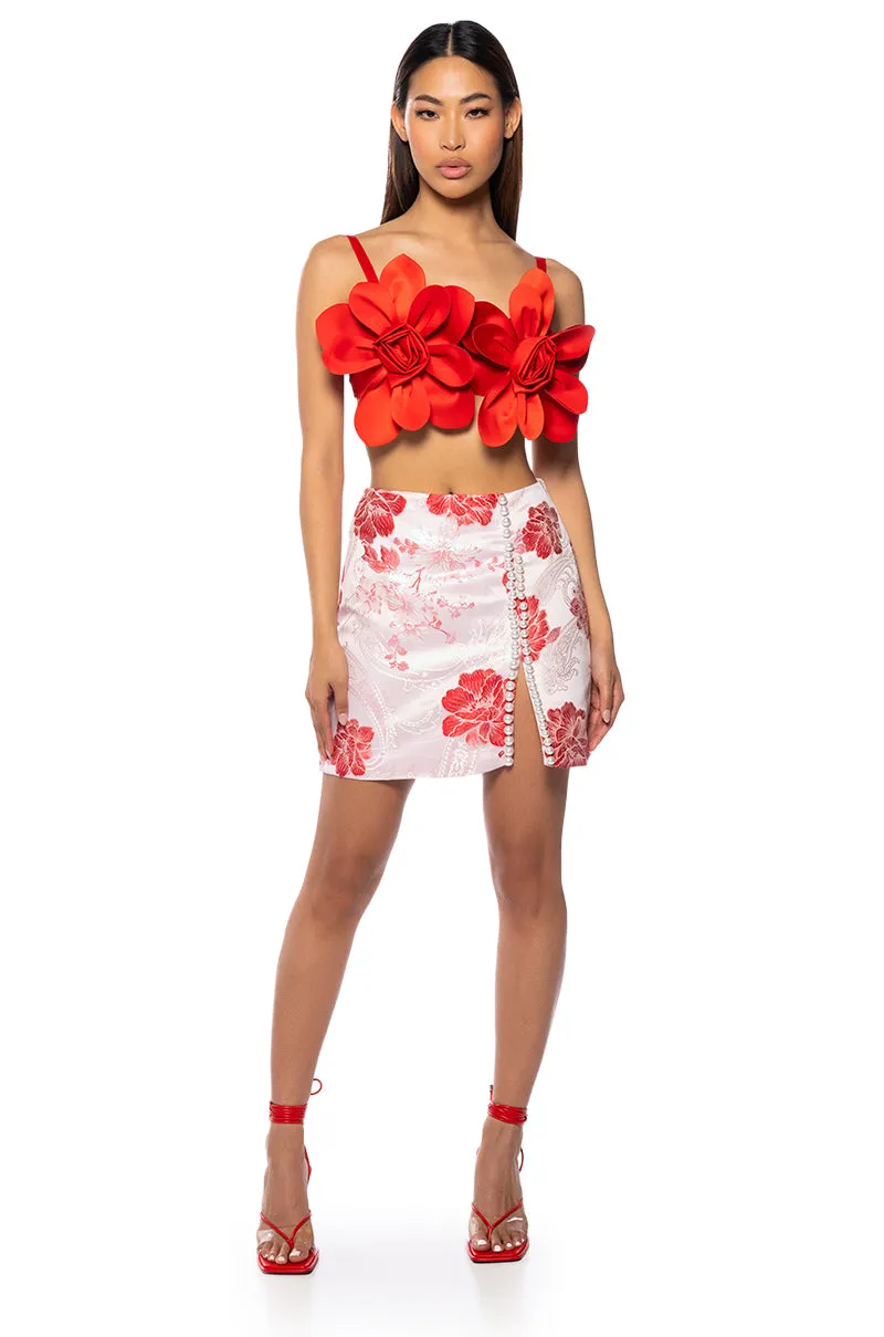 BLOSSOM FLORAL BRALETTE IN RED sold by AKIRA product image thumbnail 3