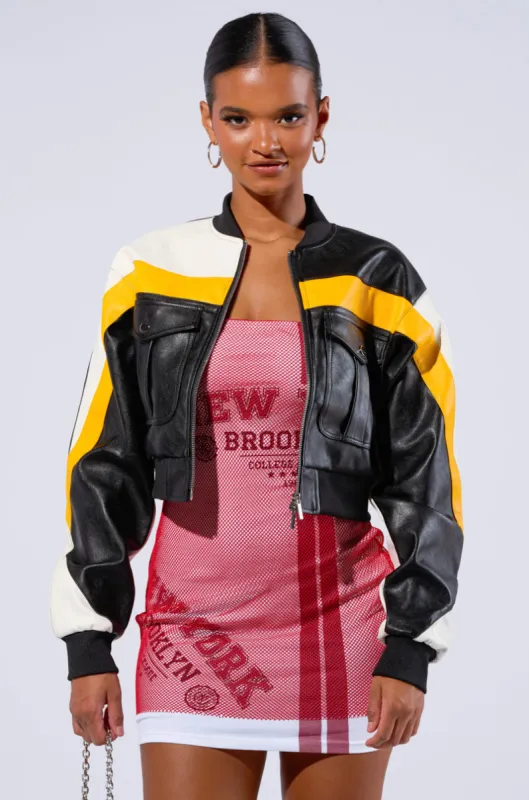 READY SET COLOR BLOCK MOTO sold by AKIRA