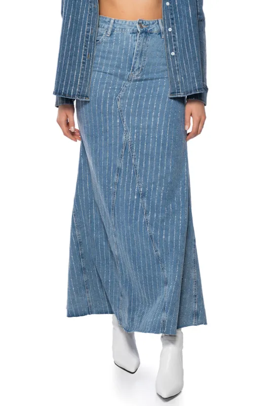HEAVY HITTER DENIM SKIRT sold by AKIRA