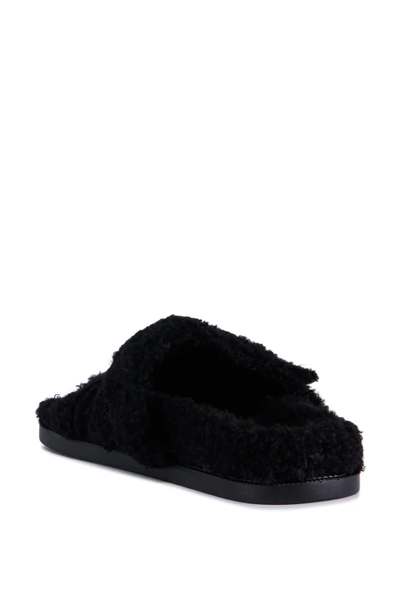 AZALEA WANG VIVEK BLACK FUZZY SLIP ON SANDAL sold by AKIRA product image thumbnail 5