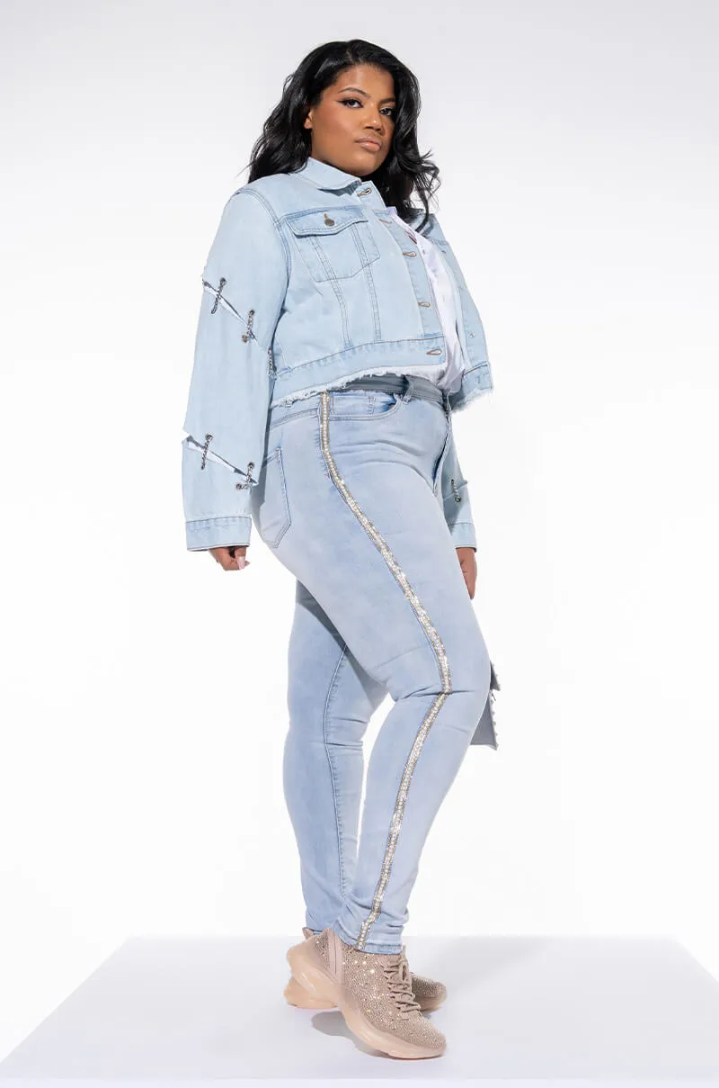 EXTREME STRETCH HIGH WAIST PEARL SKINNY JEANS sold by AKIRA product image thumbnail 5