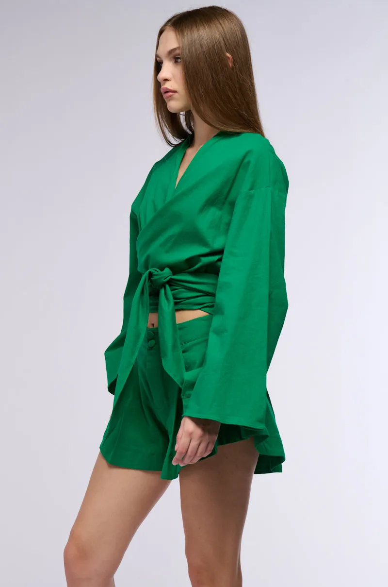 BIANCA LINEN TIE FRONT BLOUSE sold by AKIRA product image thumbnail 4