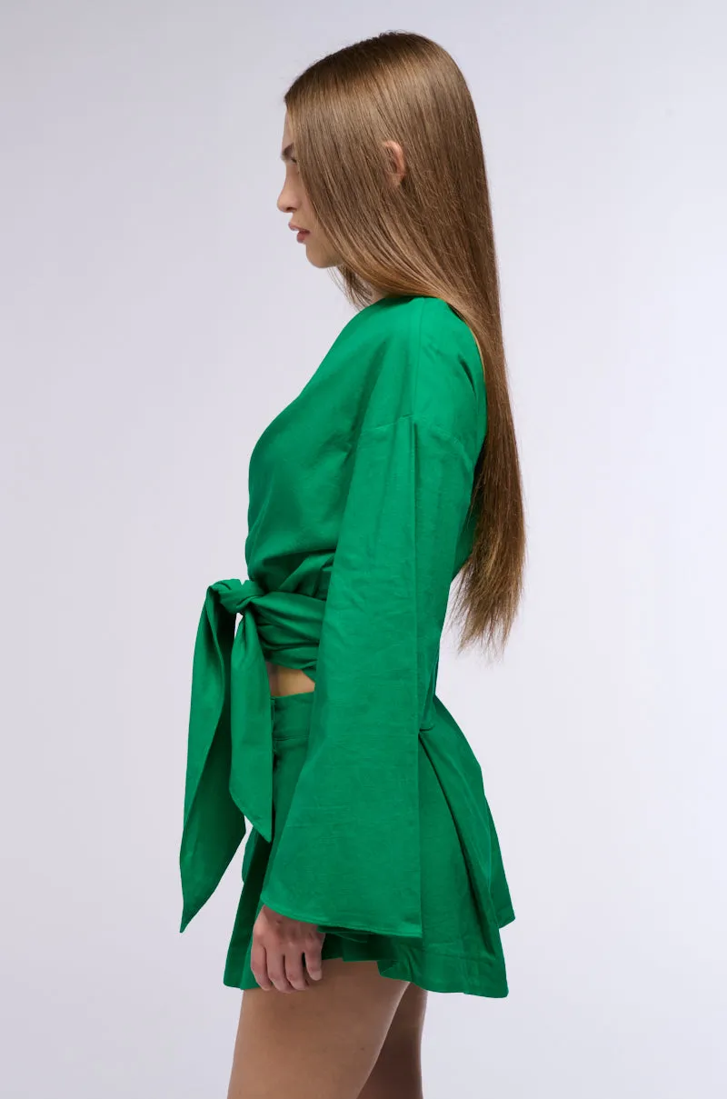 BIANCA LINEN TIE FRONT BLOUSE sold by AKIRA product image thumbnail 5