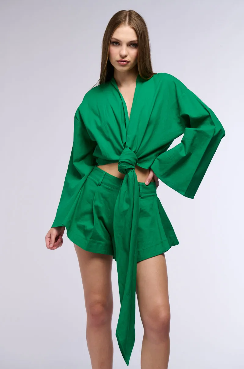 BIANCA LINEN TIE FRONT BLOUSE sold by AKIRA product image thumbnail 2