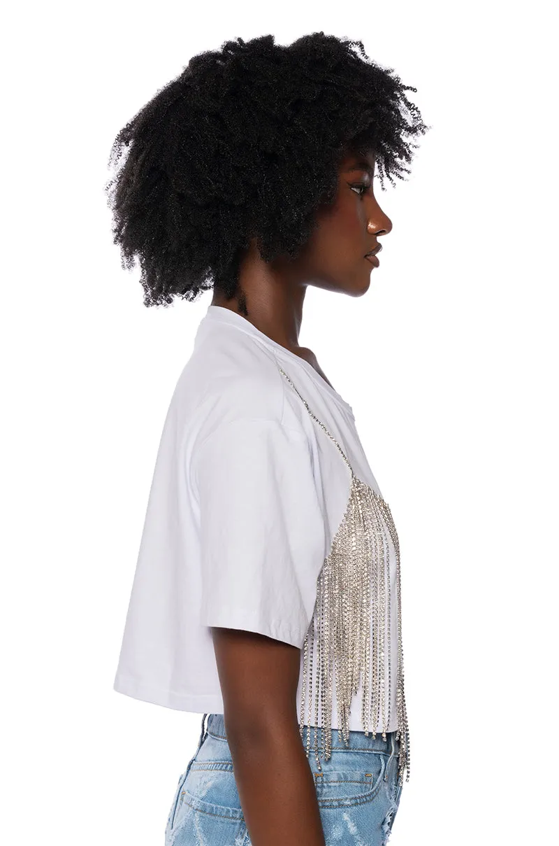 CHROME DANCER RHINESTONE T-SHIRT sold by AKIRA product image thumbnail 5