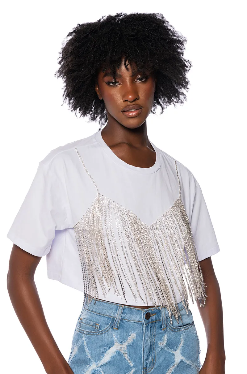CHROME DANCER RHINESTONE T-SHIRT sold by AKIRA product image thumbnail 2