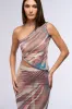 THEA PRINTED MESH ONE SHOULDER TOP sold by AKIRA